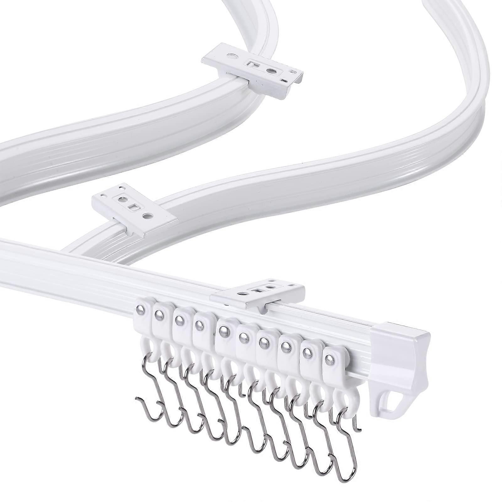 Flexible Bendable Ceiling Curtain Track 23FT Curved Ceiling Mount for Shower RV Room Divider 2 Pack Adjustable Design