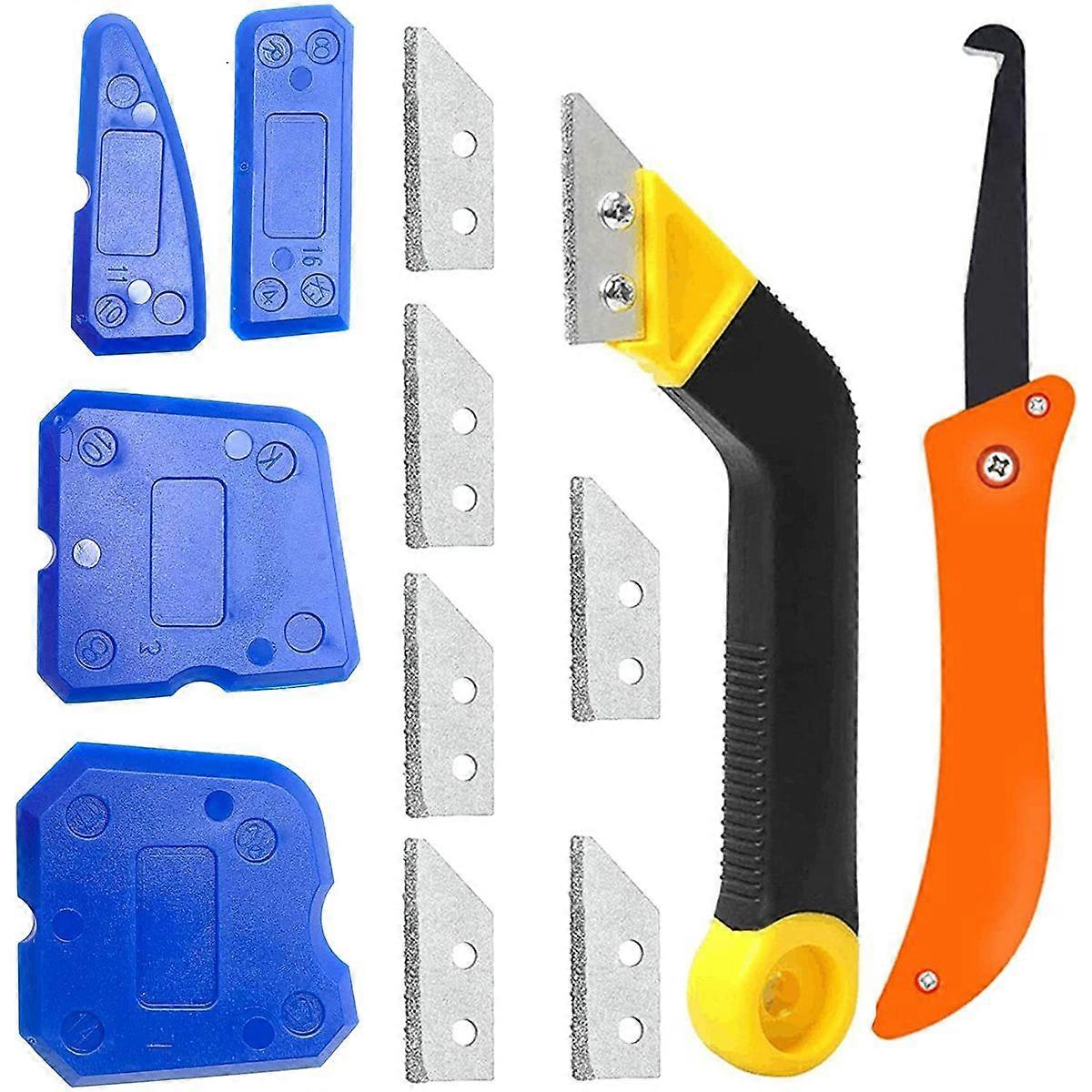 Grout and Caulking Removal Tool Set with Tile Blade and Gap Cleaner, Combination Tool for Household Tasks