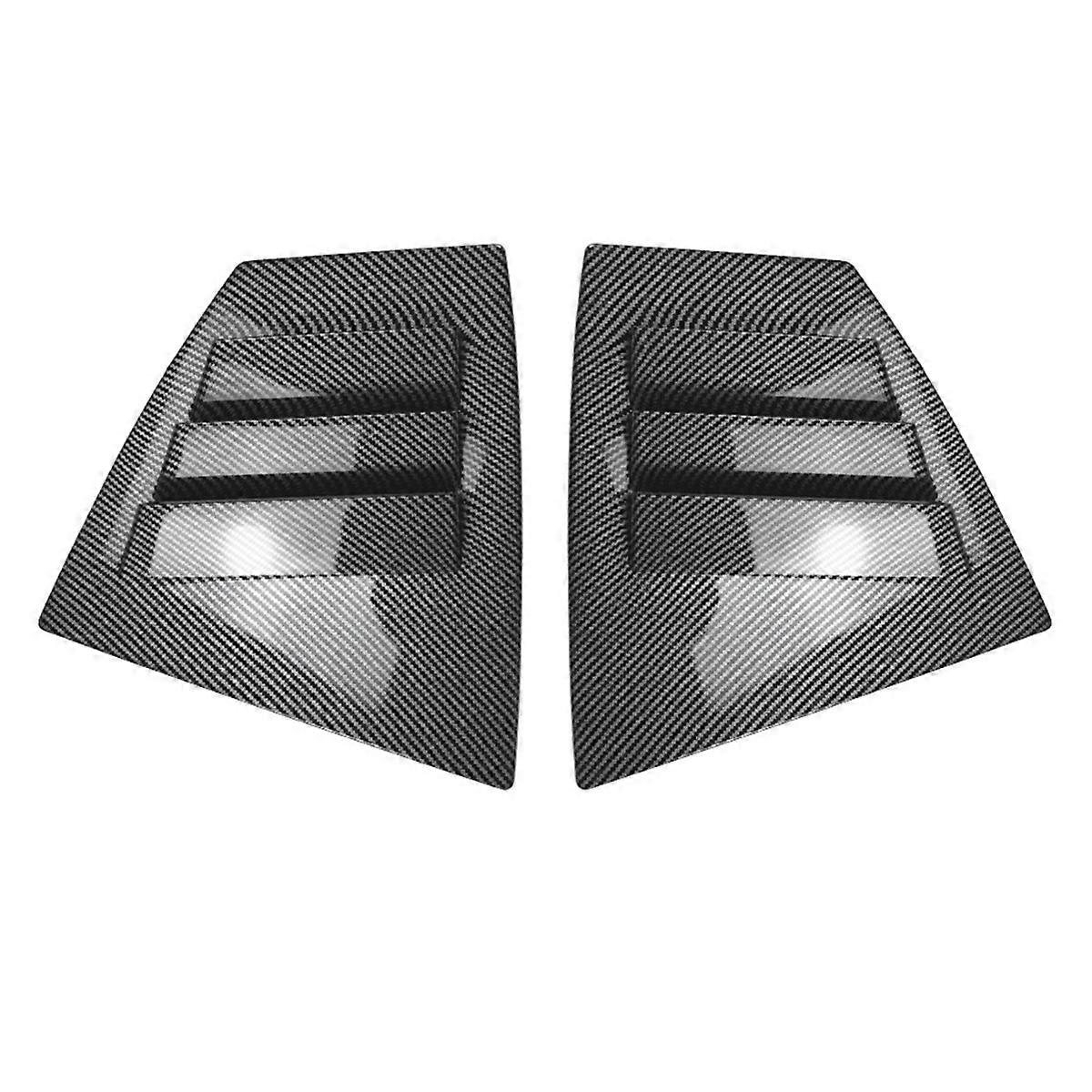 Car Rear Triangular Window Louvers Shutters Blinds Cover Trim for VA 2014-2021 Carbon Fiber