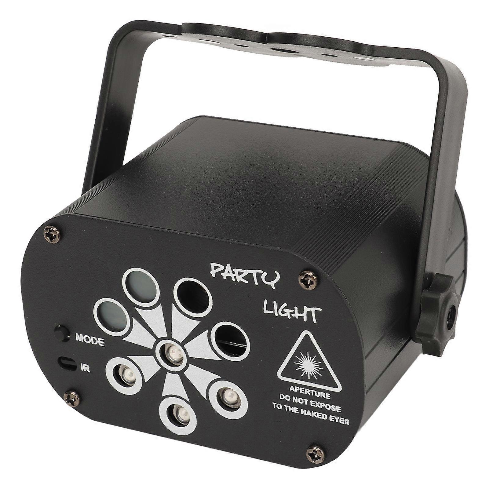 8-Hole LED Star Projector Party Light with 3000mAh Battery & Remote