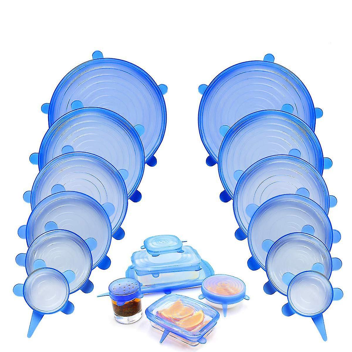 12pcs Various Sizes Silicone Stretch Lids Reusable Durable