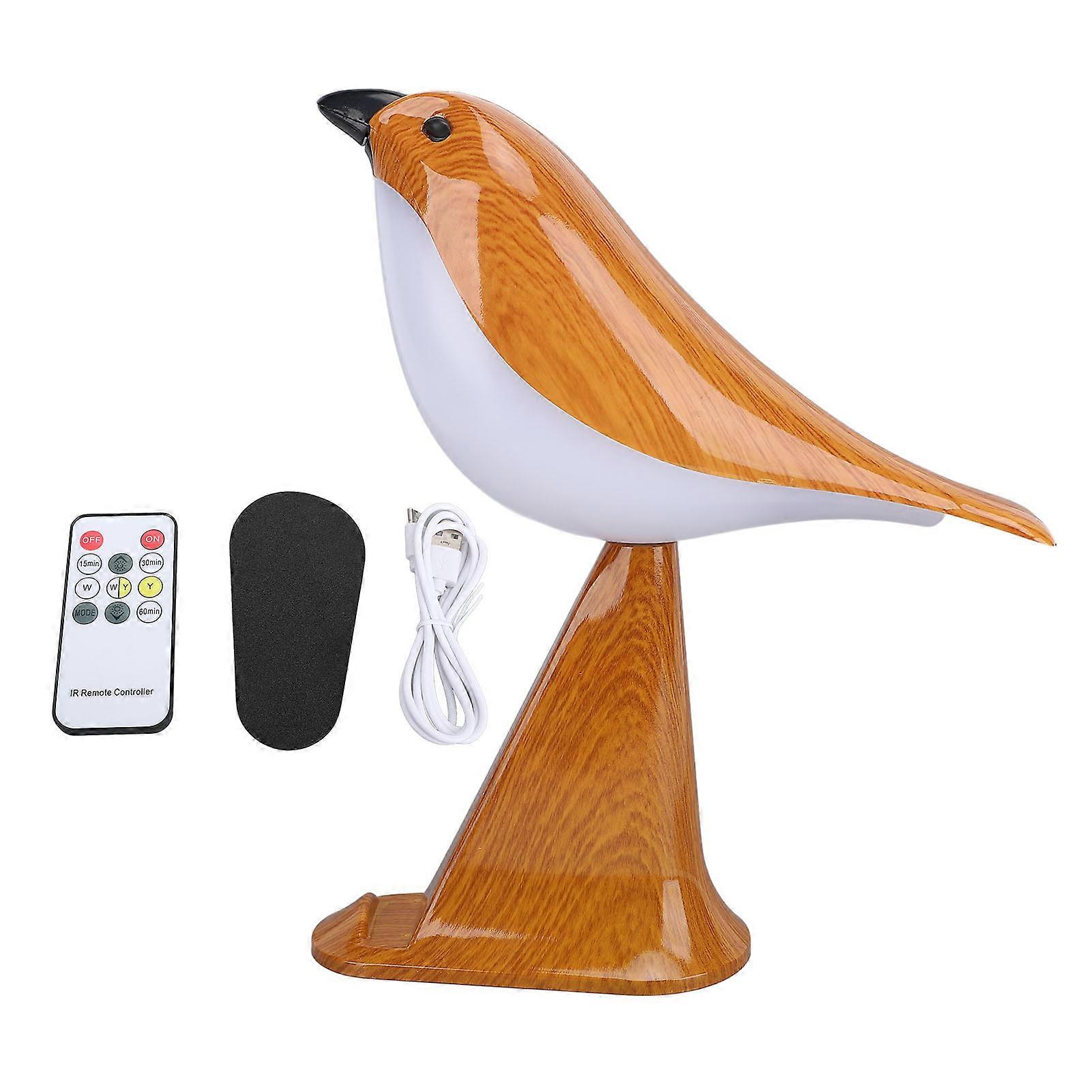 Magpie Aromatherapy Table Lamp Touch Control Stepless Dimmable USB Rechargeable Night Light with Bird Sound Phone Stand for Bedside