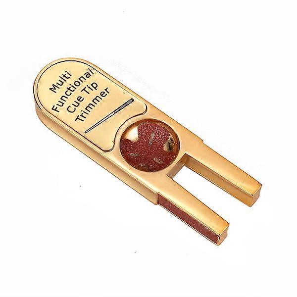 Alloy U Shape Pool Cue Tip Stick Shaper/Scuffer/Tapper/Burnisher Gold Tone