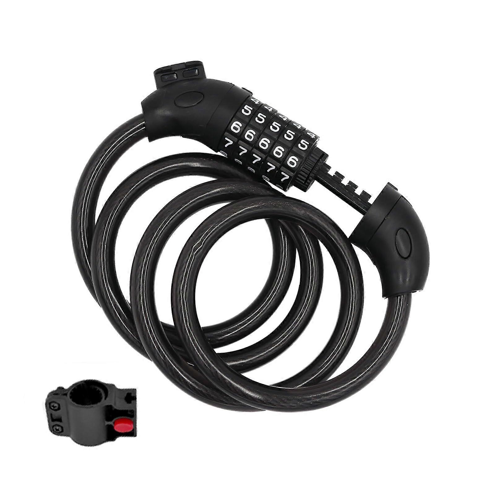 Bike Cable Lock,4 Feet Combination Bicycle Lock,High Security 5 Digit Resettable Combination Coiling Bicycle Lock with Complimentary Mounting Bracket