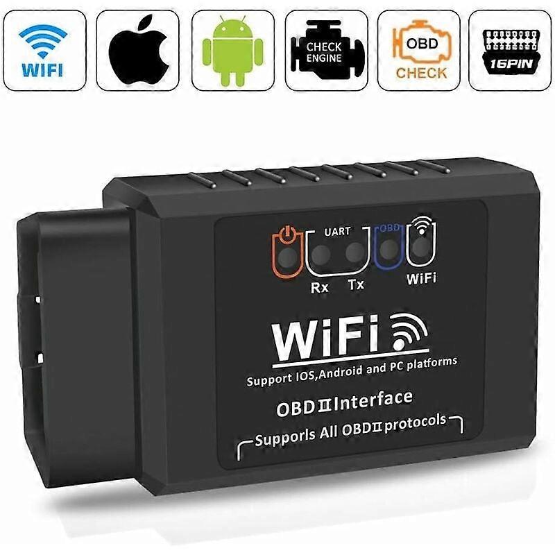 Valise de diagnostic automatique OBD2, Diagnostic de voiture, Prise WiFi, Adaptateur OBD, Scanner, Code d’erreur multimarque, elm327, Outils de diagnostic du système de moteur, Macaron