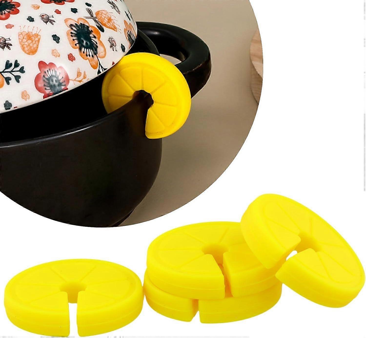 Pieces Anti-Spill Lid Lifters, Lemon Slice Shape Lid Holders, Silicone Lid Lifter for Soup Pot, Anti-Overflow for Soup Pot