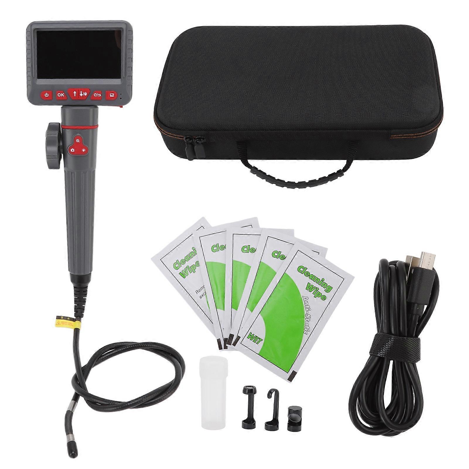 8.5mm Borescope 1080P Borescope Endoscope 180 Degree Two Way Steering Inspection Camera with Screen