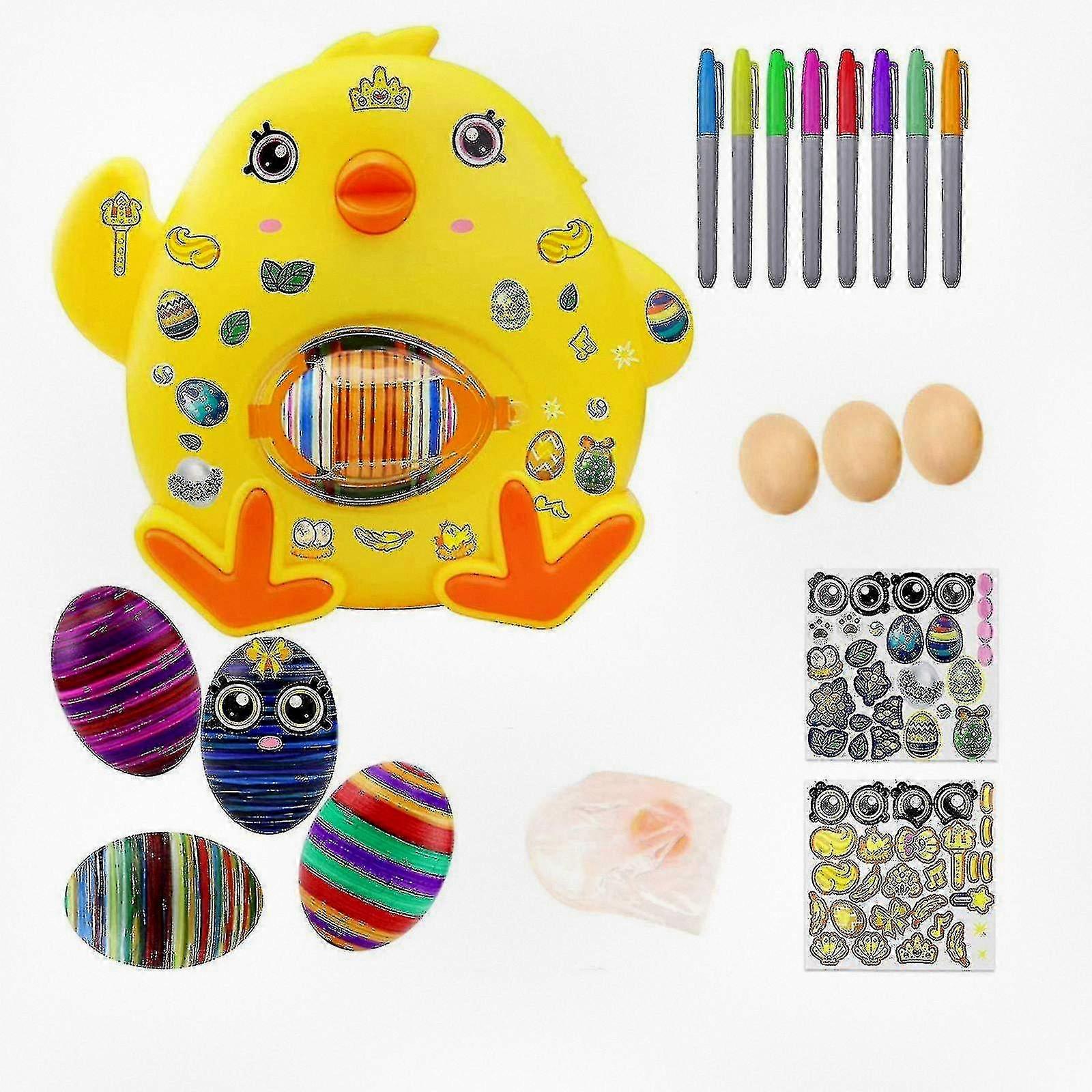 Easter egg decorating set with spinning tool for creative designs