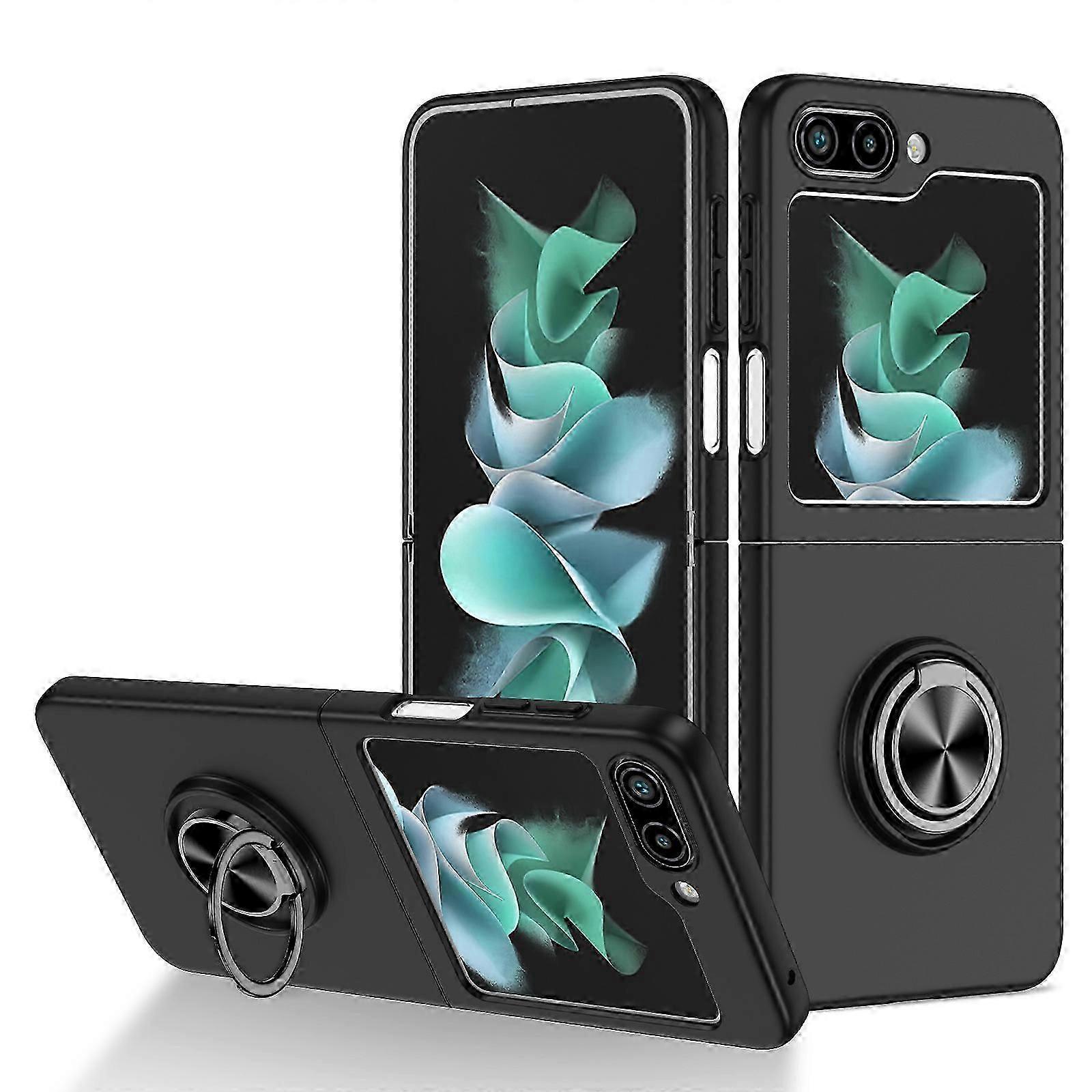 Slim Protective Phone Kickstand Case for Samsung Galaxy Z Flip 6 with Finger Ring Holder