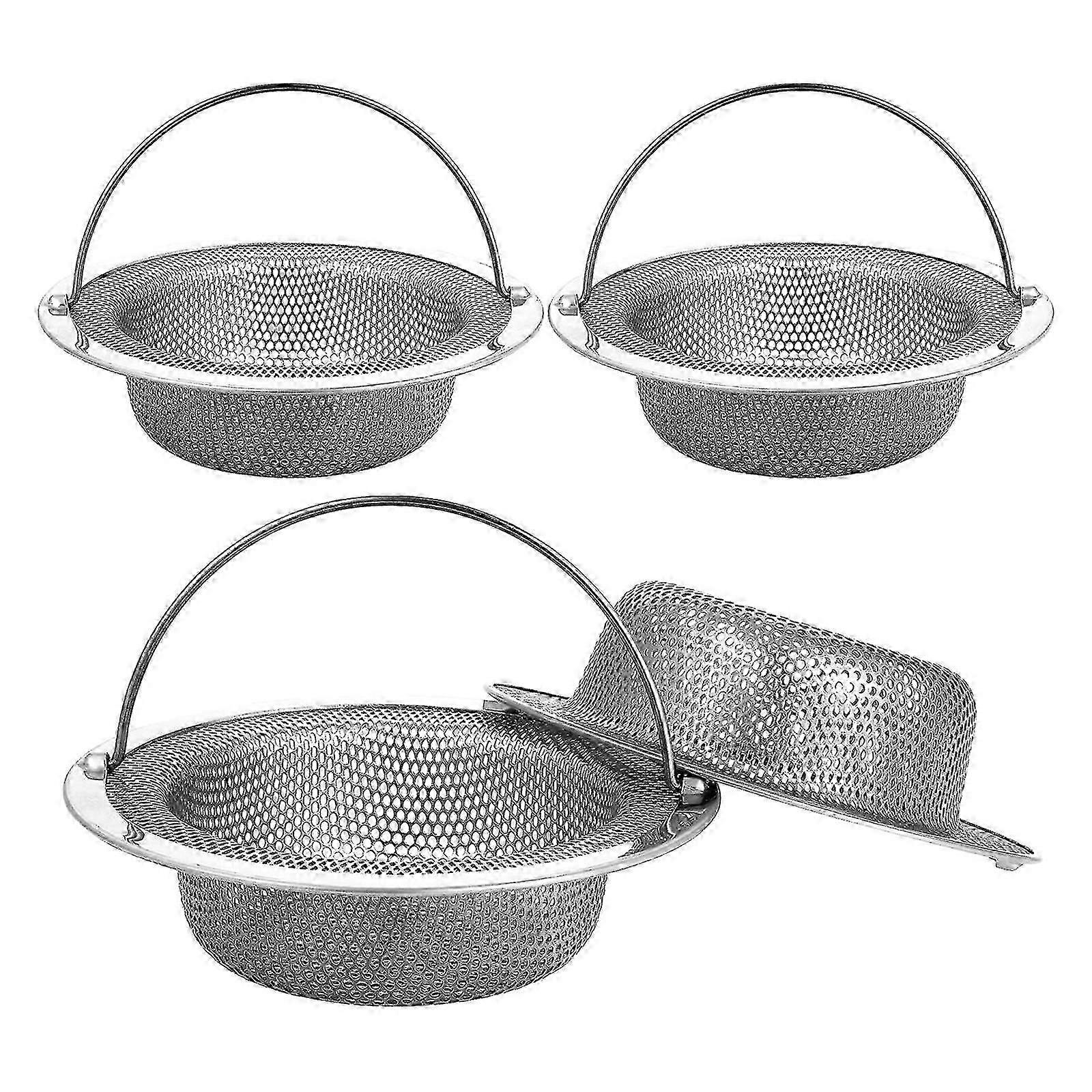 4er-Pack Edelstahl-Spülsieb mit Nivelliergriff