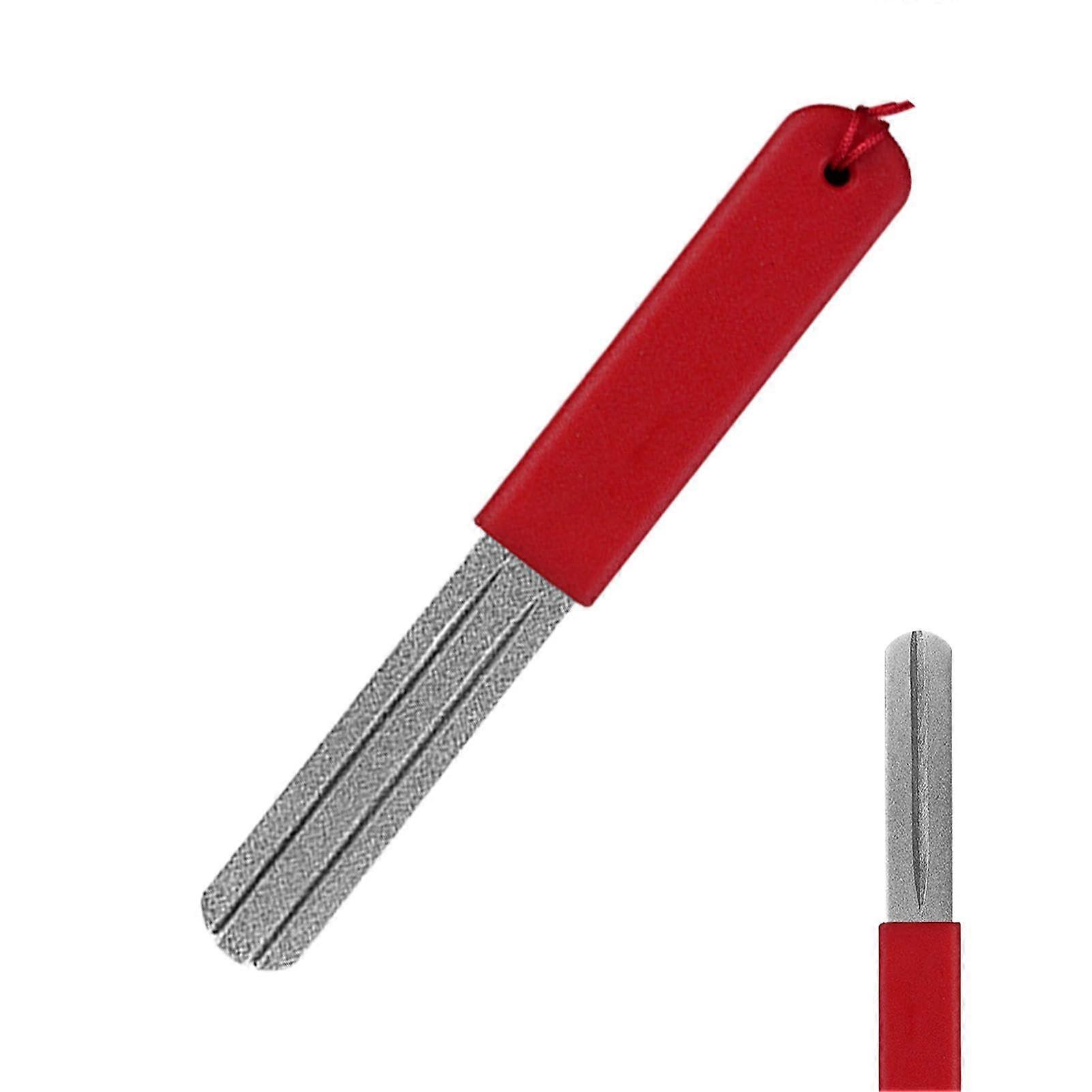 portable hook sharpener for outdoor use, exquisite catch sharpening file red