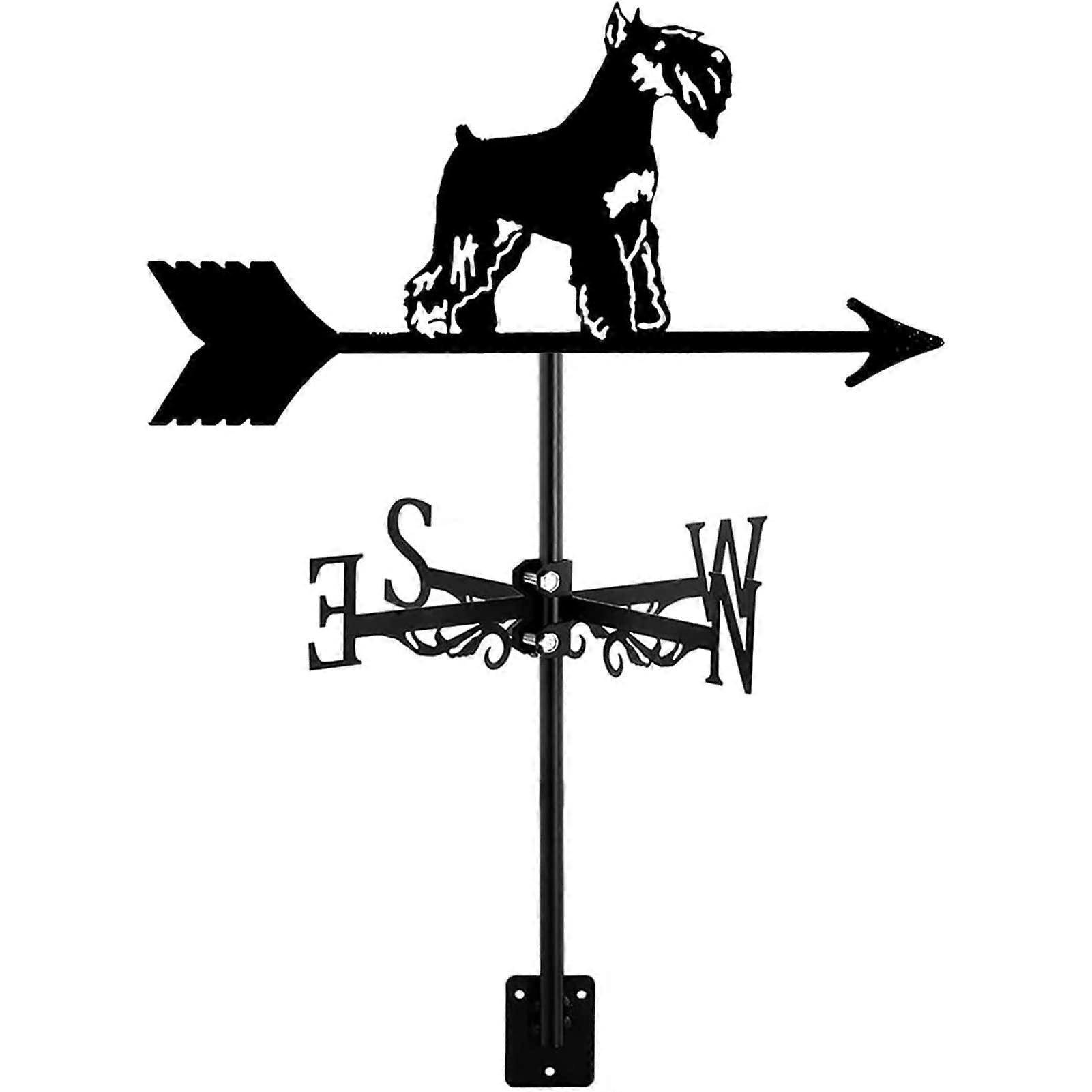 Metal Weathervane Small Dog Ornament Directional Wind Indicator for Garden Patio Decoration, Durable Metal Design