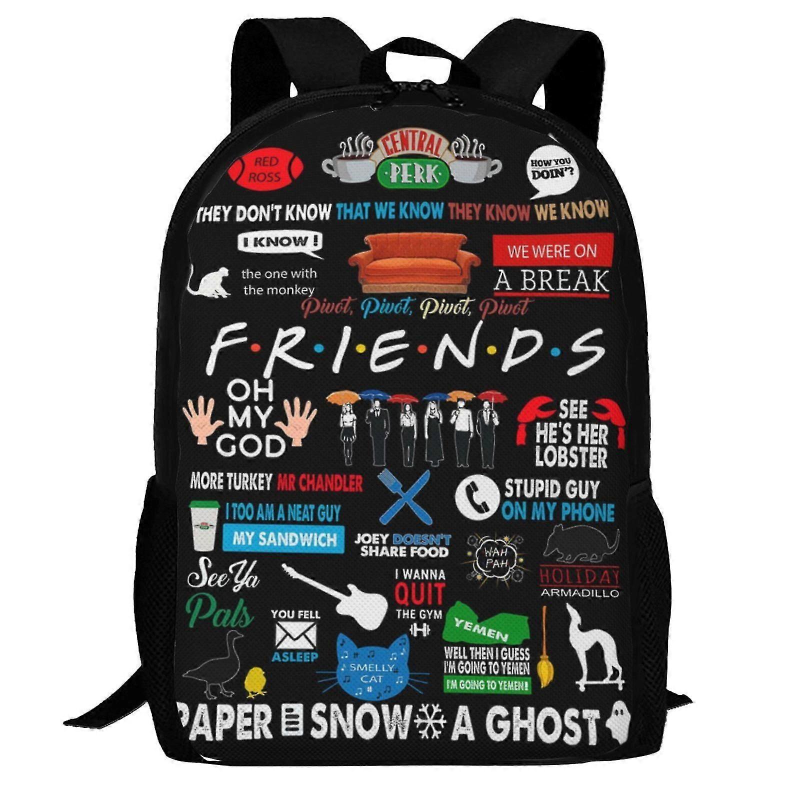 Friends Tv Show Backpack,Laptop Backpack Lightweight Casual DaypackMulti-Function Travel Backpack