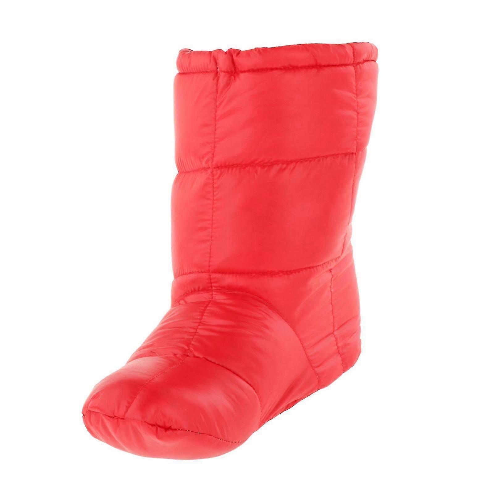 pantoufles de duvet chaud chaussons chaussures antidérapantes pour une utilisation unisexe en plein air de la maison, adapté à diverses marques, taille L, couleur rouge