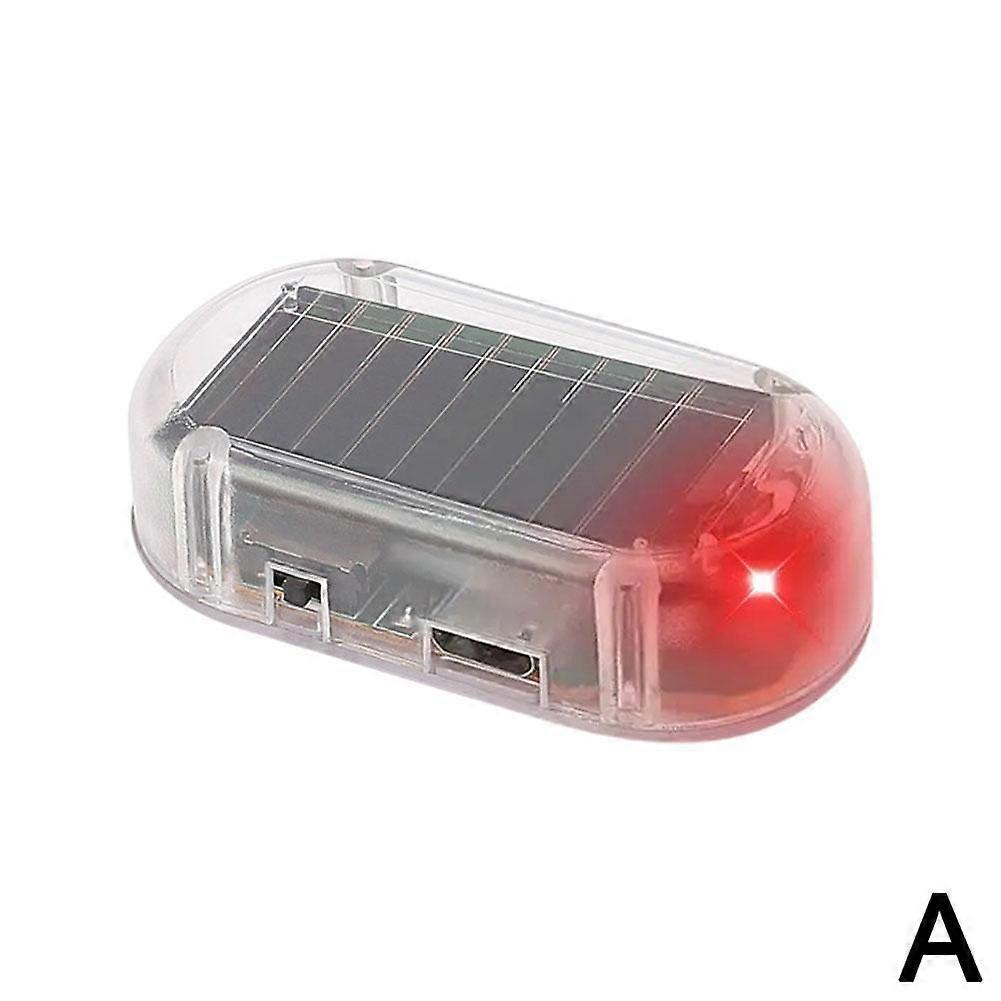 Solar Car Alarm LED Light Solar Powered Dummy Security Device with USB Charging Anti Theft Warning Light for Vehicle Protection