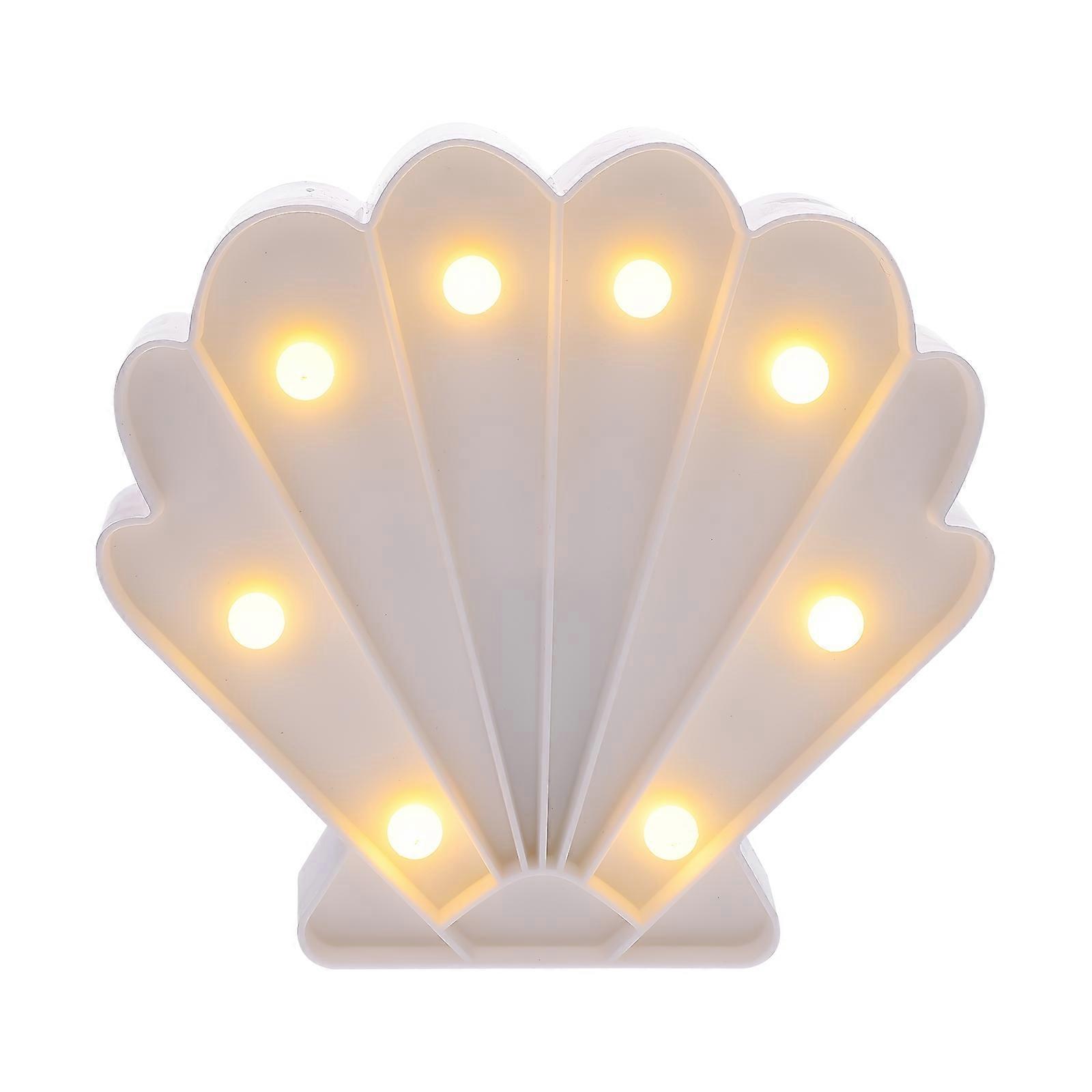 Seashell Shaped LED Night Light for Decoration White Plastic Material Battery Operated 3 AA Not Included