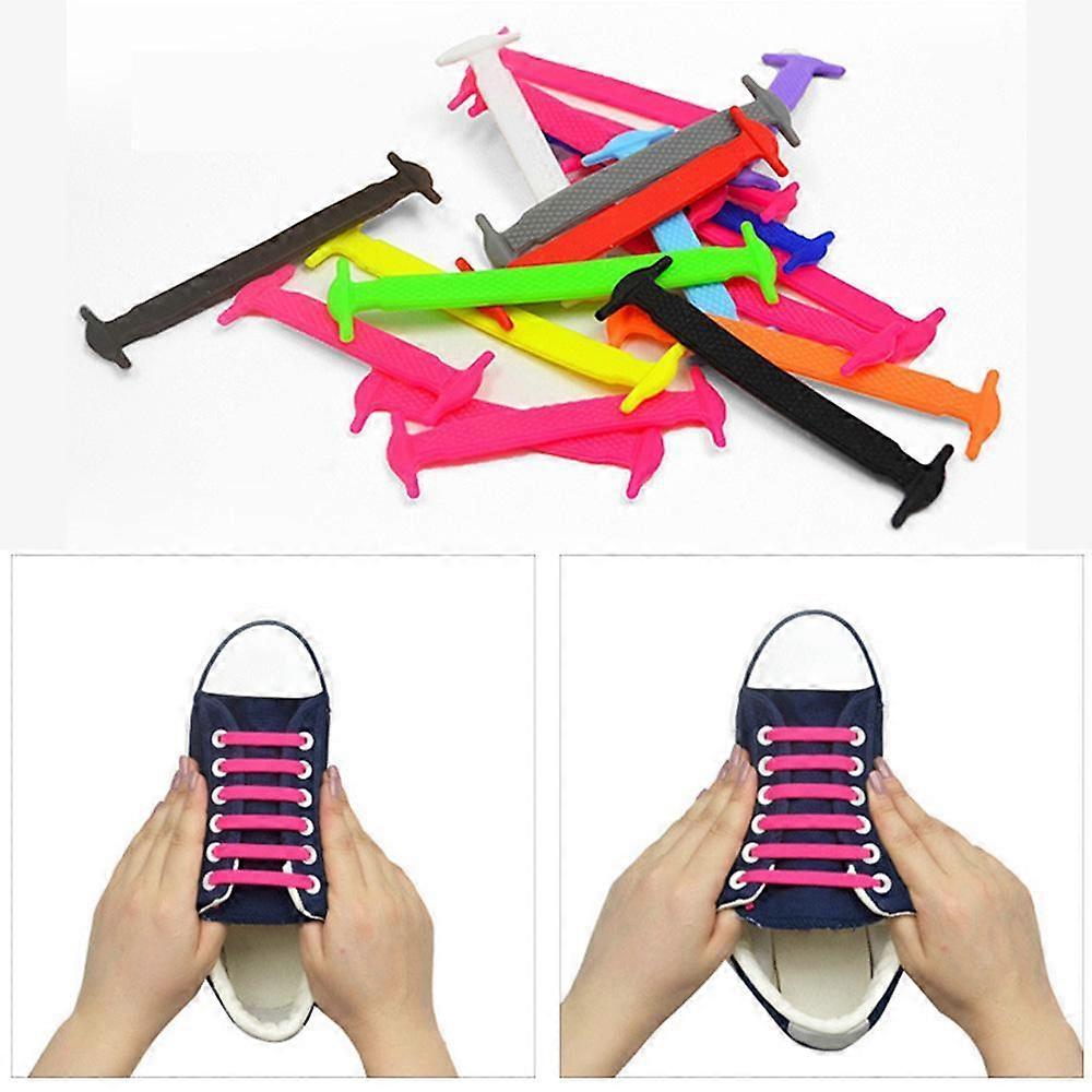 16Pcs Elastic Silicone Shoelaces Without Straps Multicolor Lazy Shoelaces Adult Shoelaces Running Shoelaces Sports Shoelaces