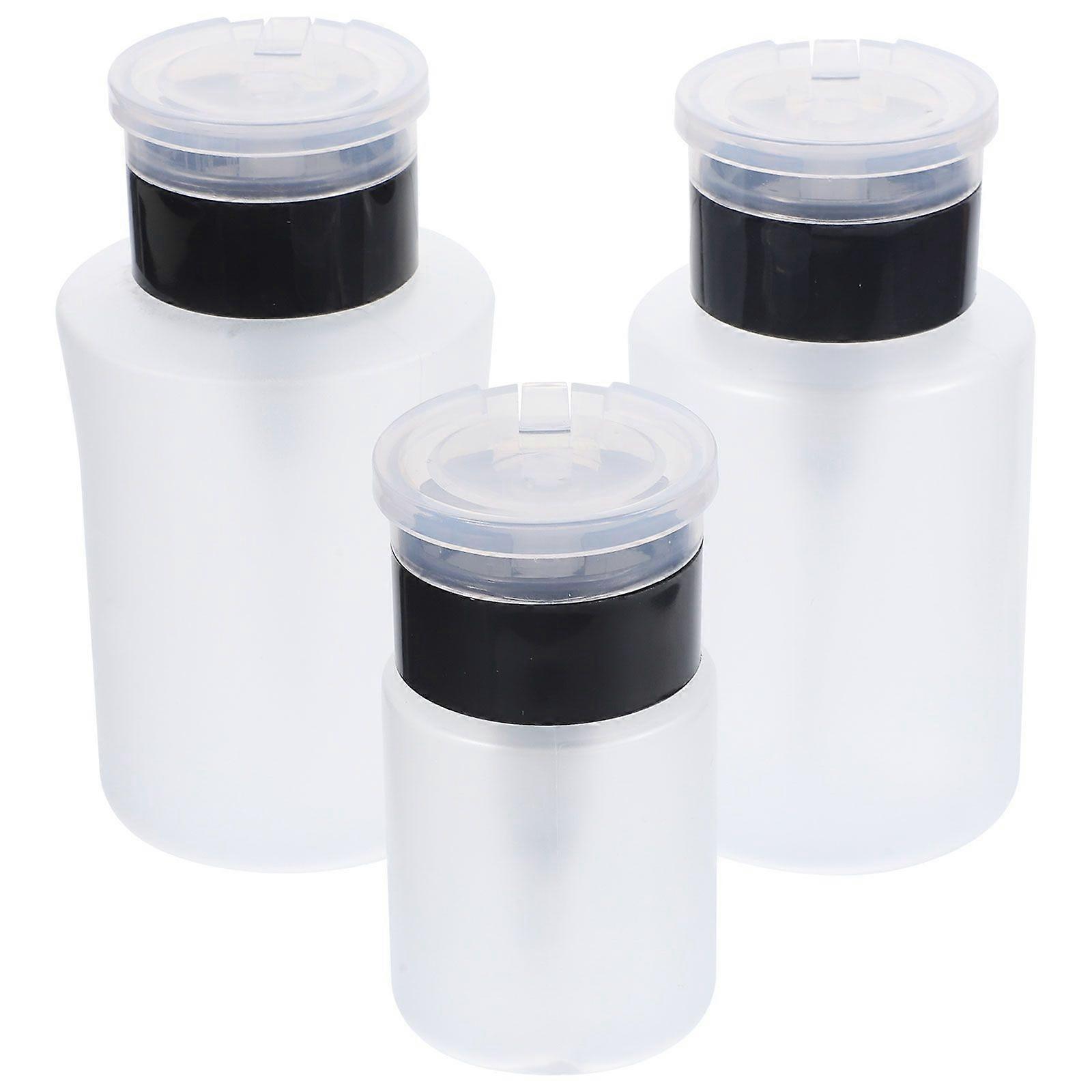 3 stk Tom neglelakkfjerner Pumpedispensere Påfyllbare Makeup Remover Oppbevaringsflasker
