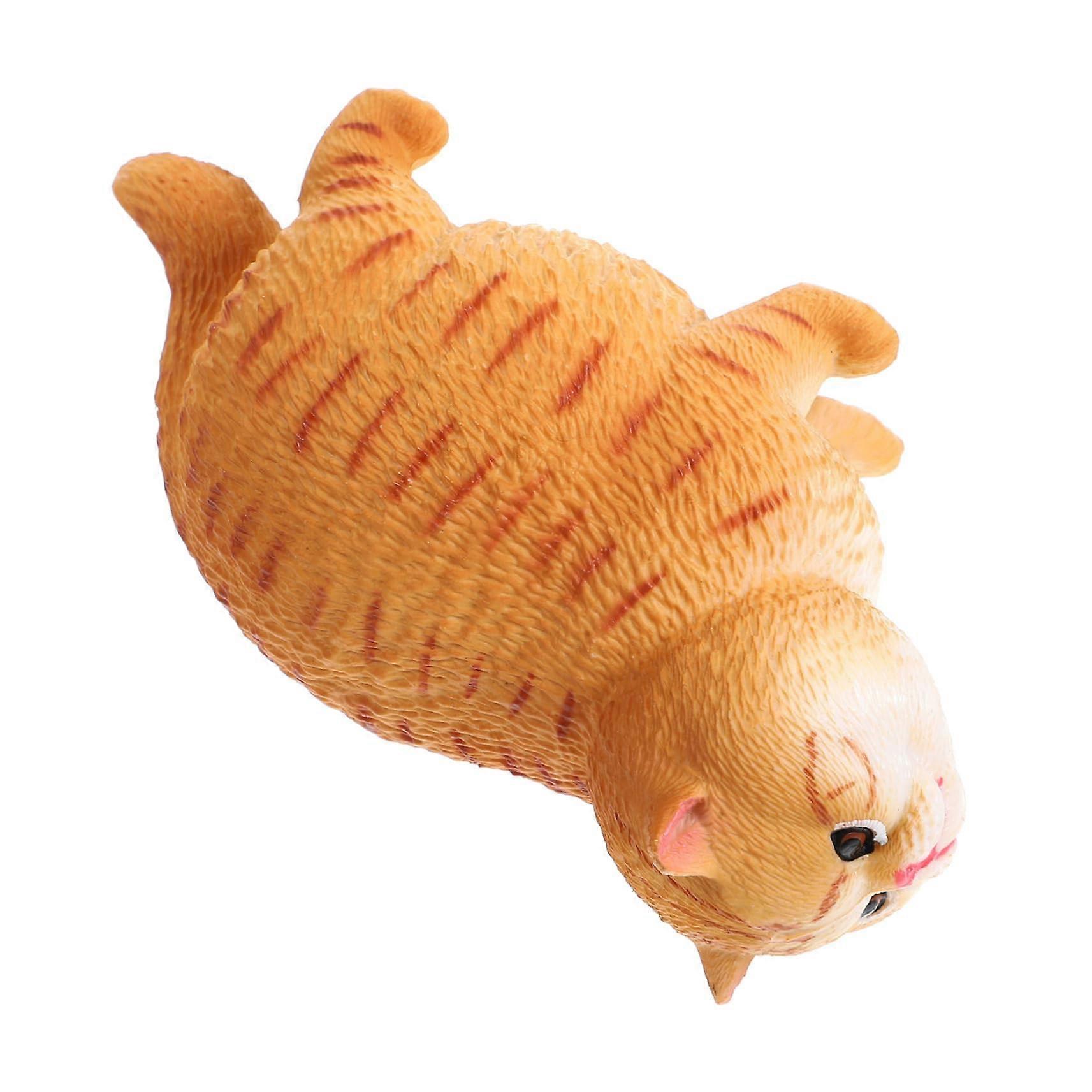 Cat Figurine Orange Short Hair Cat Statue for Garden and Living Room Decoration, High Quality Resin Animal Figure