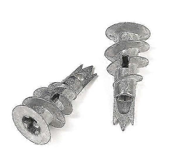 50 Pack Self-Drilling Plasterboard Anchors - Metal for Single & Double Layer