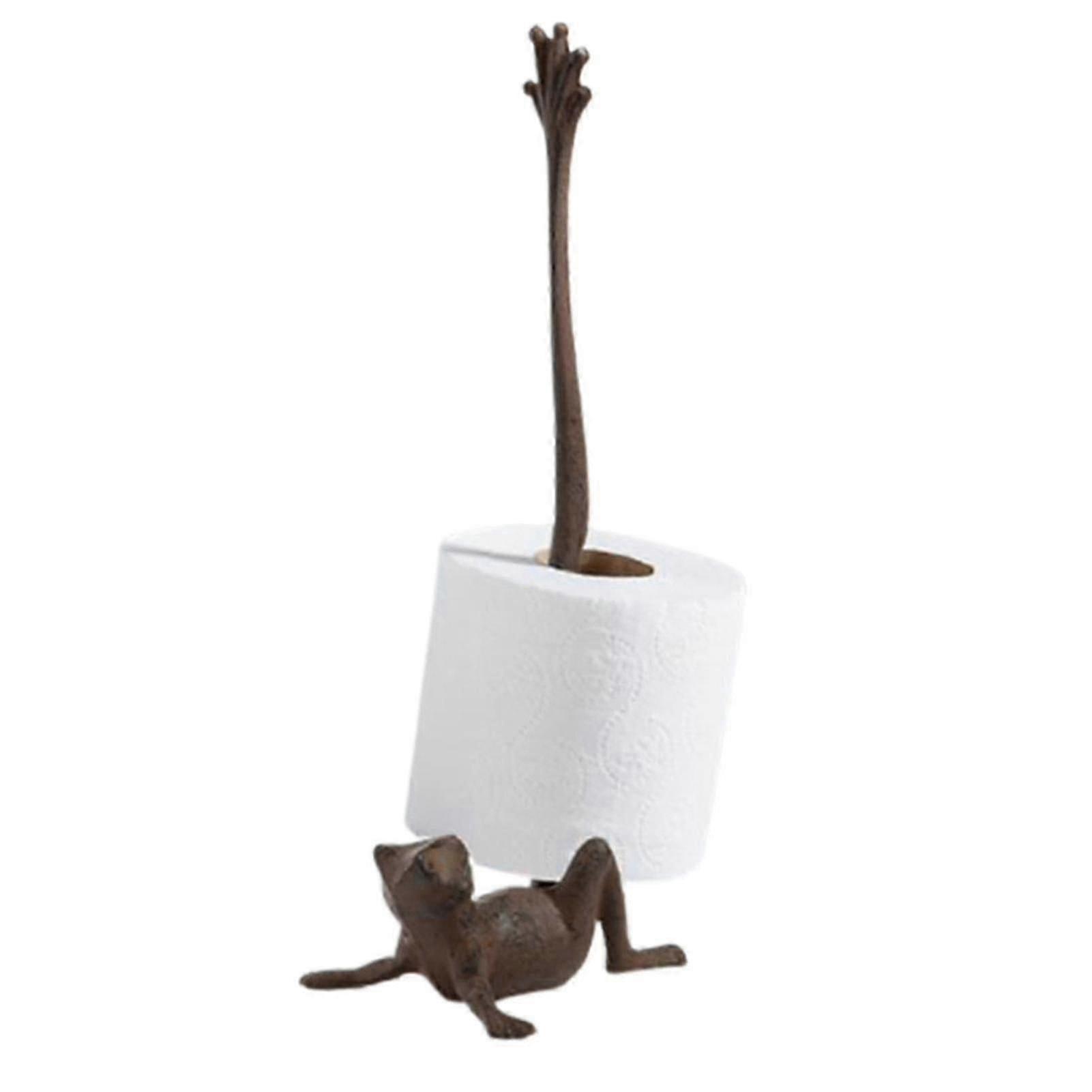 Animal-Shaped No-Drill Kitchen Roll Holder - Frog Design Decorative Stand
