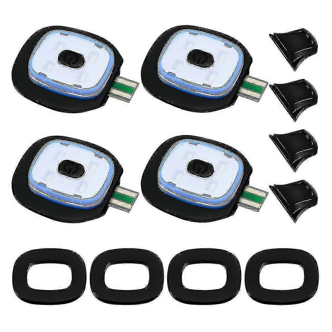 USB wiederaufladbare LED-Strickmütze, 4 Stück, 3 Lichtmodi (stark/mittel/schwach)