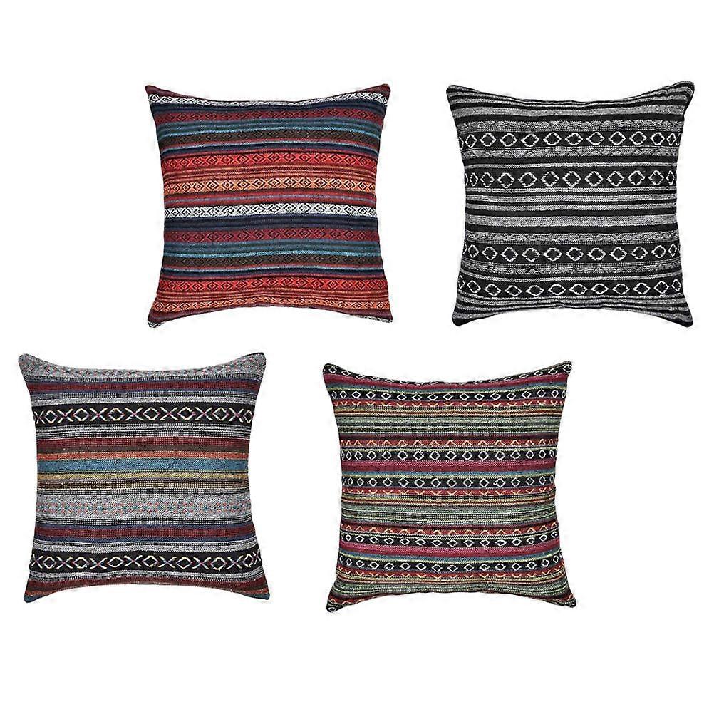 Pillow Covers Assorted Color Flax Protective Cover Sofa 45x45CM 4Pcs