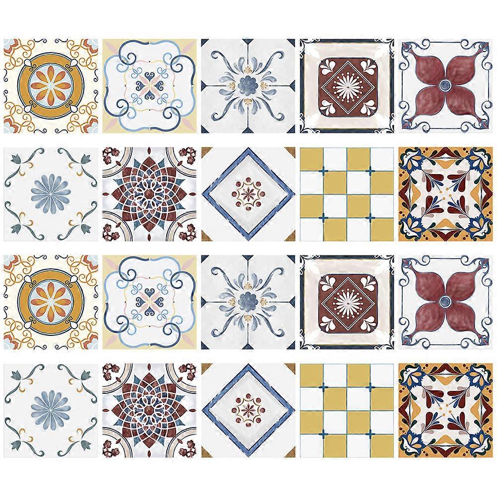 Bathroom Tiles Self Adhesive Removable Waterproof Peel and Stick Decal for Cabinet Decoration Assorted Color 10x10cmx0.05cm 20 Sheets