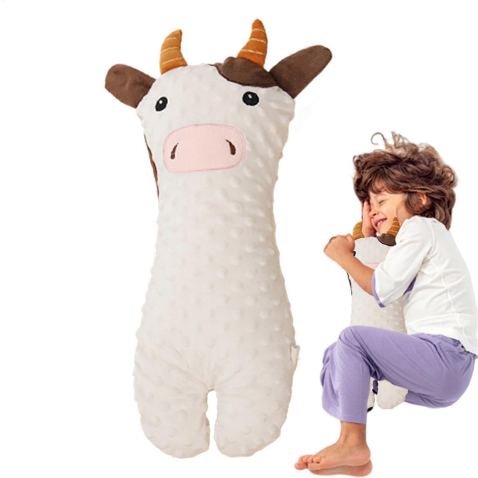 Baby Side Pillow - Soft Plush Doll Pillow for Infants, Comforting Cuddle Buddy Milk Cow, Skin-Friendly Huggable Toy