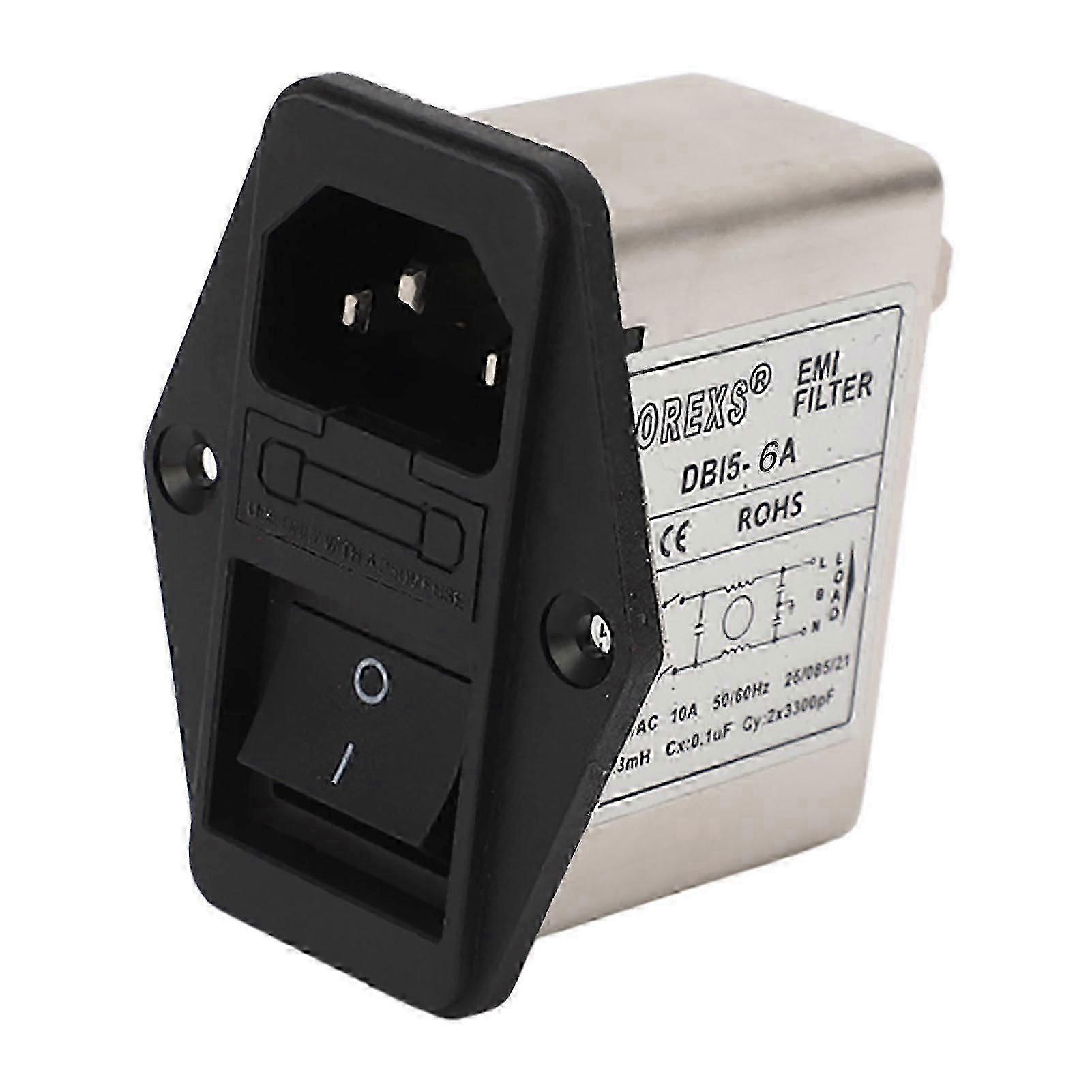 EMI Power Filter Single Phase IEC Socket Panel Power Line Filter Noise Suppressor for Medical Equipment AC115 250V