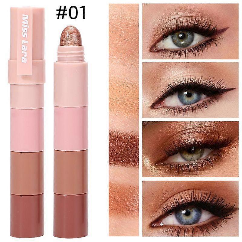 Eyeshadow Pencil 4 in 1 Matte Fine Eyeshadow Stick Highly Pigmented Eyeshadow Face Eyes Highlighter Pen Long Lasting Shimmer Eyeshadow Pen