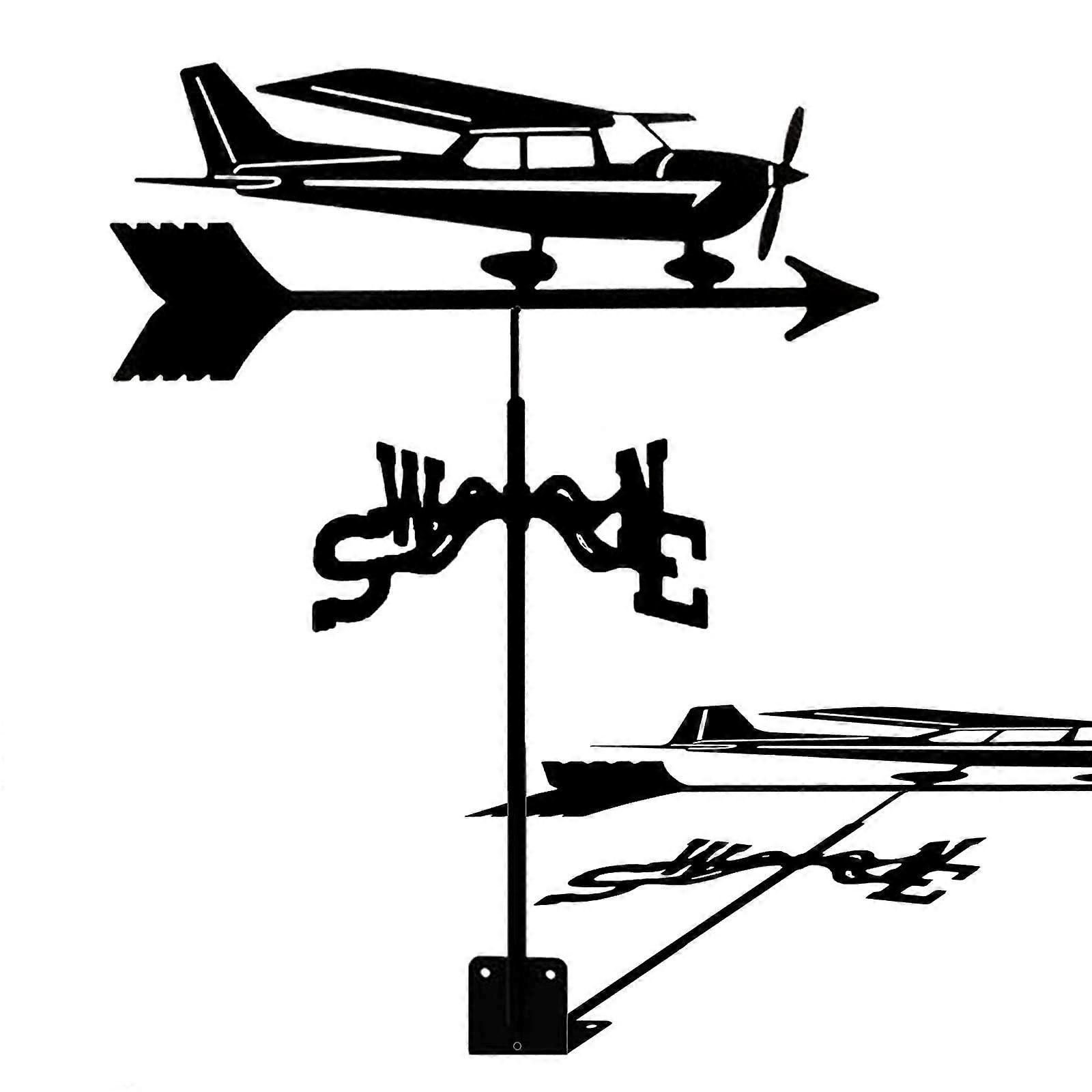 Weather Vane Stainless Steel for Aircraft, 50 x 35 cm, Retro Design, Corrosion-Resistant, Durable, Garden Stake, Wind Direction Indicator