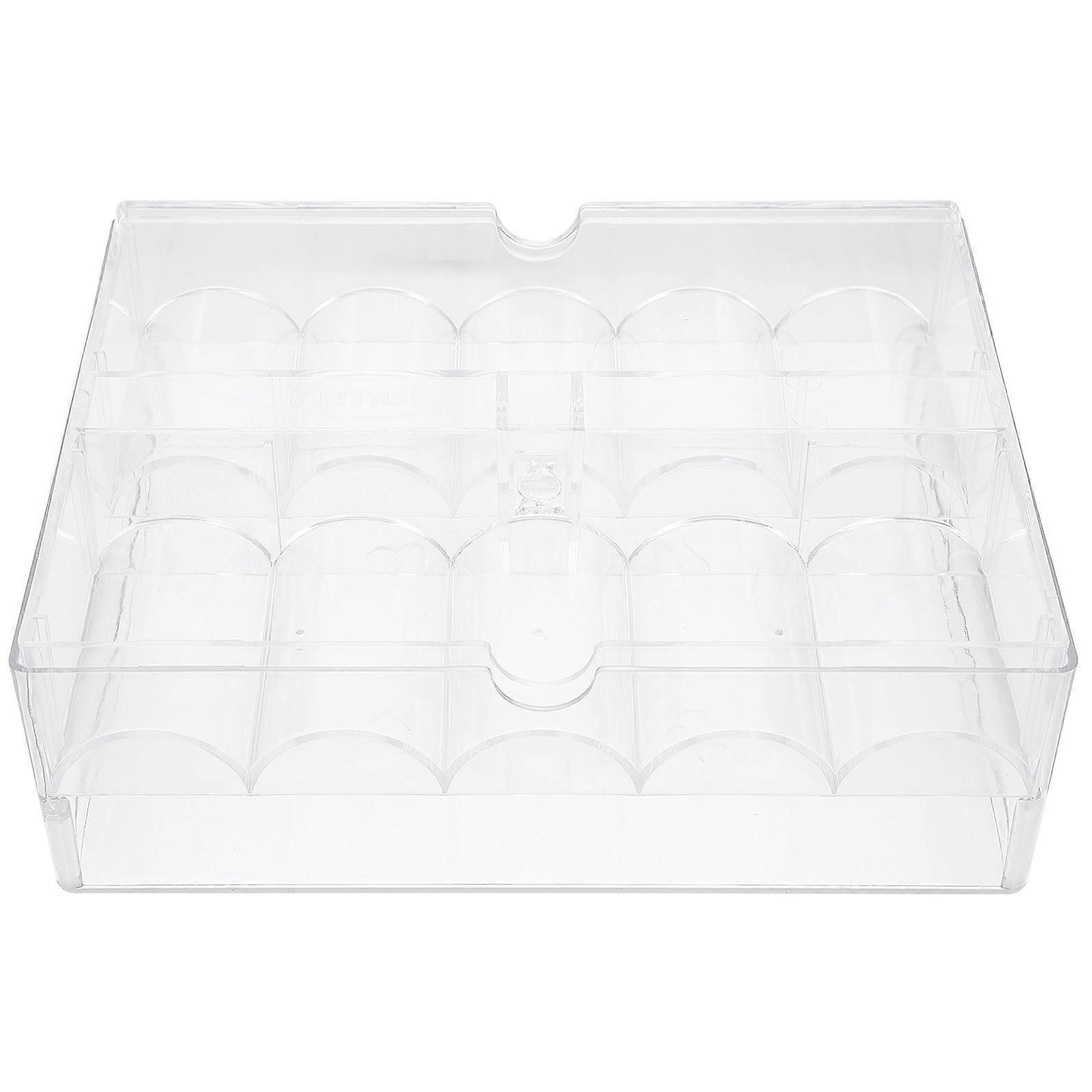 Clear Acrylic Poker Chip Tray Transparent Game Chip Container Chips Organizer
