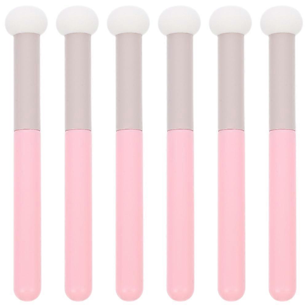 Mushroom Makeup Sponge Brush Concealer Sponge Brush with Handle Compact Design for Daily Makeup Pink 6Pcs