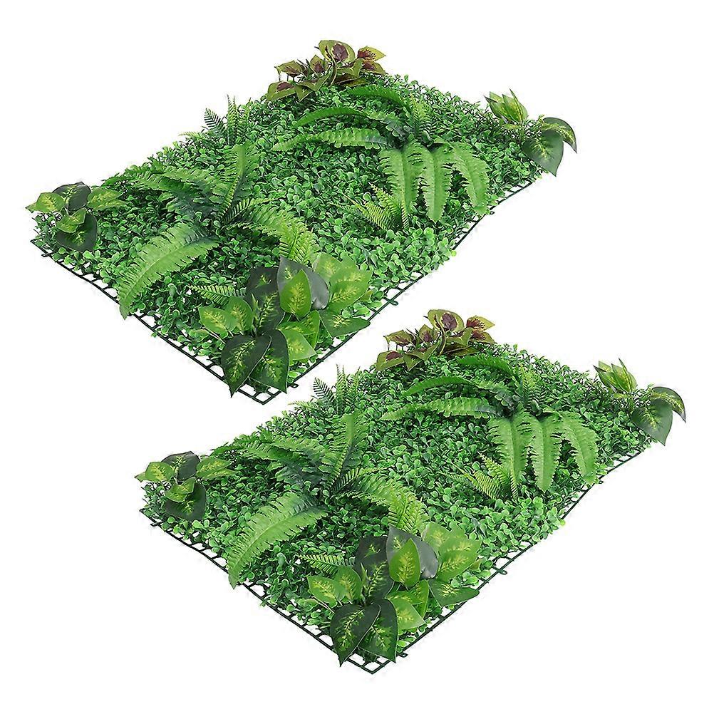 Grass Backdrop Wall Artificial Hedge Plant Panels Simulation Technology For Commercial Spaces 60.00X40.00X5.00CM 2Set
