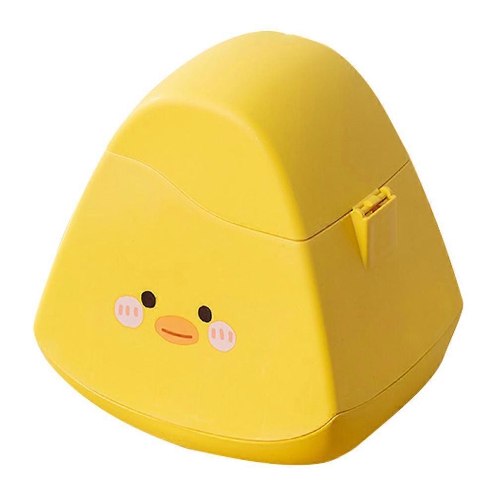 Trashcan for Desktop Small Garbage Can Yellow 7.5 6.5 5.1in Space Saving 1Set