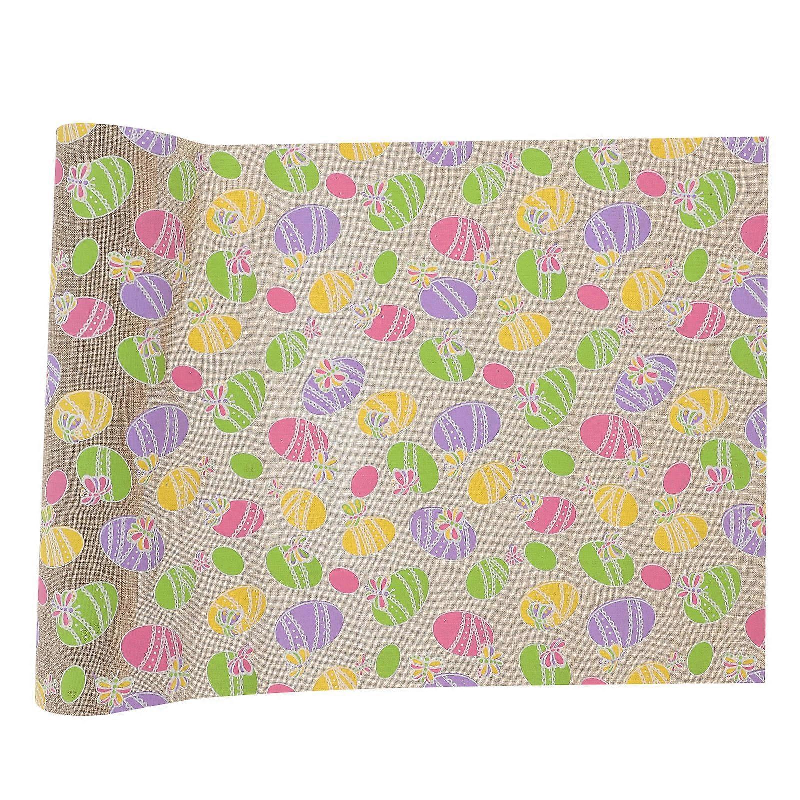 Easter Table Runner Linen Rectangular Holiday Party Decorations Assorted Color 270 x 28cm 1Pcs