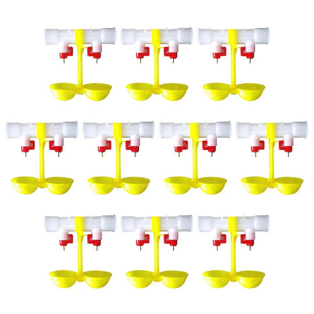 Chick Drinker Waterer Chicken Watering System Ball Type Automatic Water Release For Chickens Yellow 10Pack