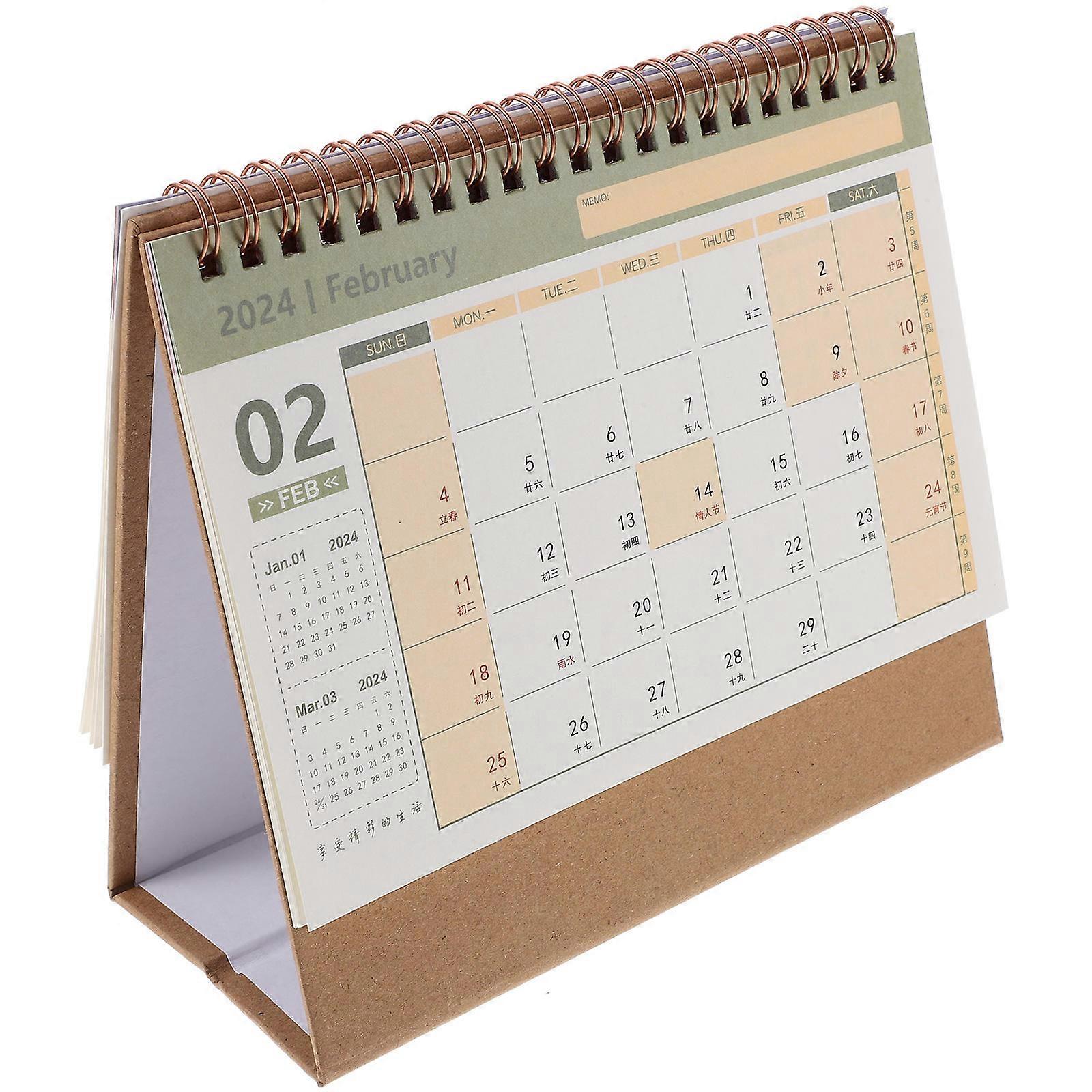 Aesthetic Small Desk Calendar Desk Calendar 2024 Decorative Calendar Scheduling School Use 1Set