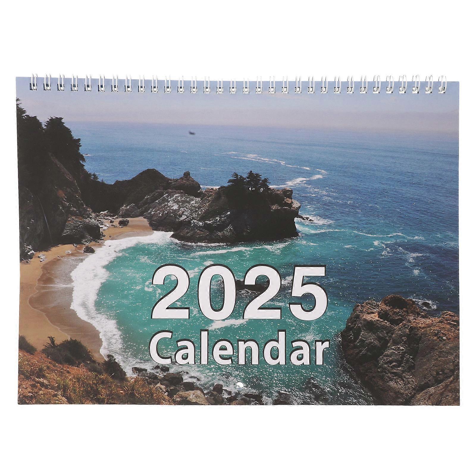 Spiral Binding Monthly Calendar Wall Calendar Home Office Countdown Design Assorted Color 28.50X21.50X1.00CM Writing Space 1Set