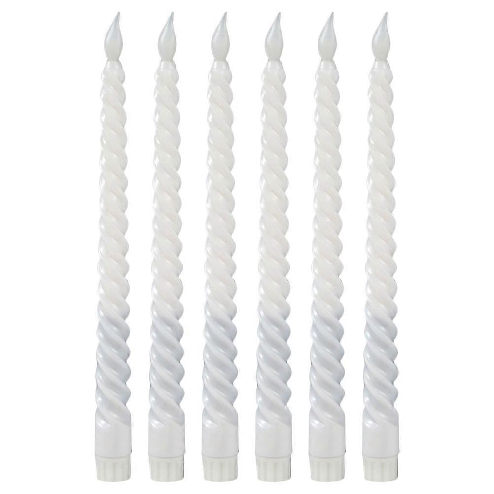 6pcs Flameless LED Taper Candles, Battery Operated Elegant Candle Lights for Wedding, Home Decor, and Parties, Sophisticated Design Without Melt Wax