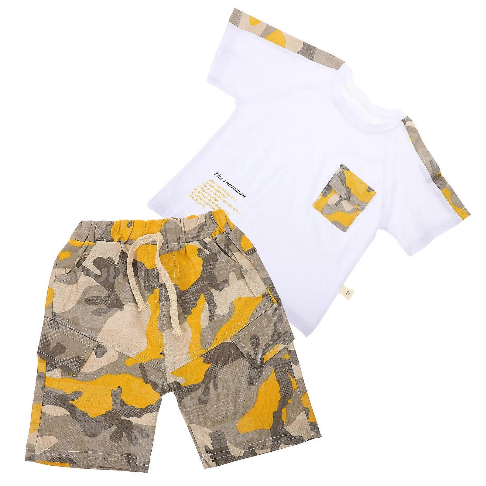 1 Set Boy Summer Outfit Set Sleeve T Shirt Comfortable Pants For Easy Dressing Soft Breathable For Daily Wear For Hot Weather