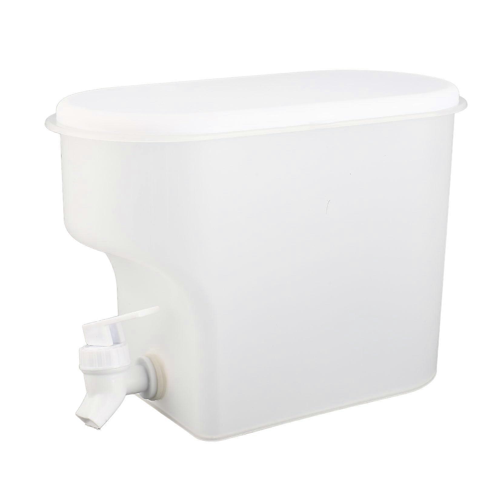 Plastic drink dispenser 3.5L PP white with tap for refrigerator