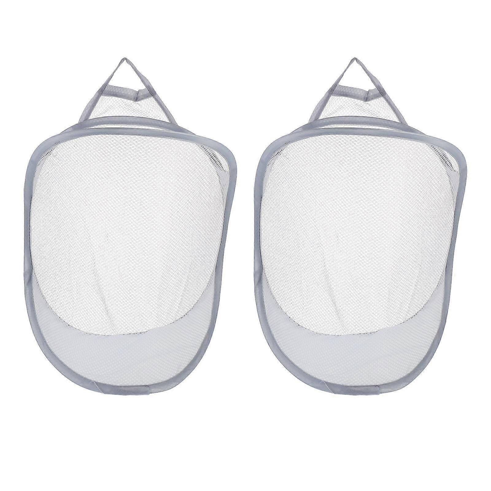 Wall Storage Bins Folding Laundry Hamper Breathable Iron Material 2Pcs