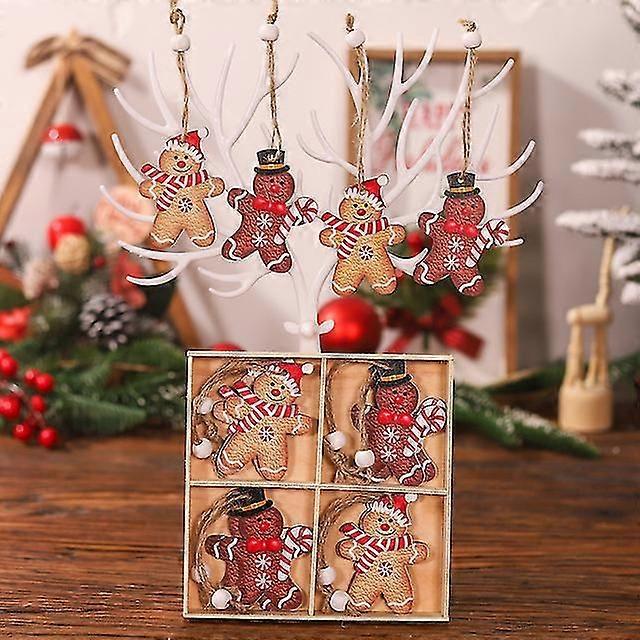 12db karácsonyi fa mézeskalács férfi díszek boldog karácsonyi dekoráció karácsonyfa függő medál Navidad ajándék újévi Noel