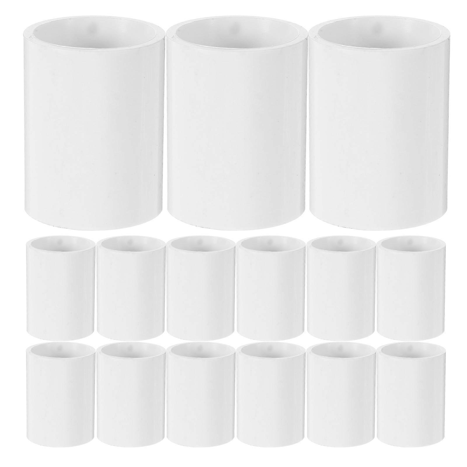 Water Pipe Fittings PVC Couplings Adapter Heavy Duty Slip Socket Connectors for Systems White 4.00X3.00X3.00CM Durable 20Pack