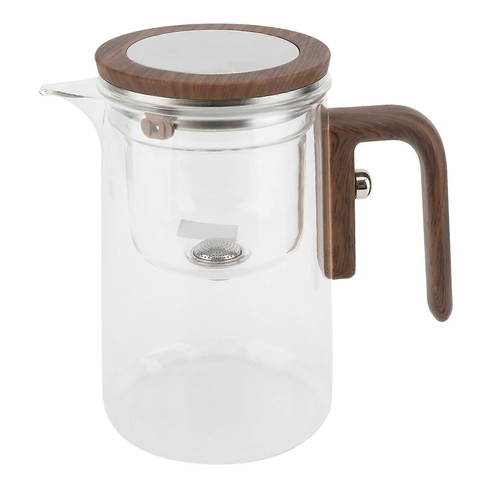 Steeper for loose leaf tea, 800ml glass teapot with strainer wooden handle