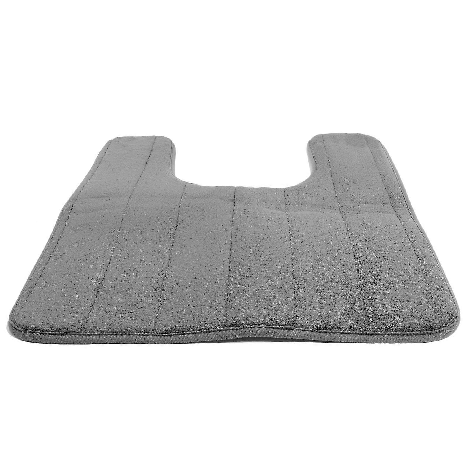 Washable Toilet Rug U Shaped Easy to Wash and Clean 50x60cm Dark Grey 1Pack