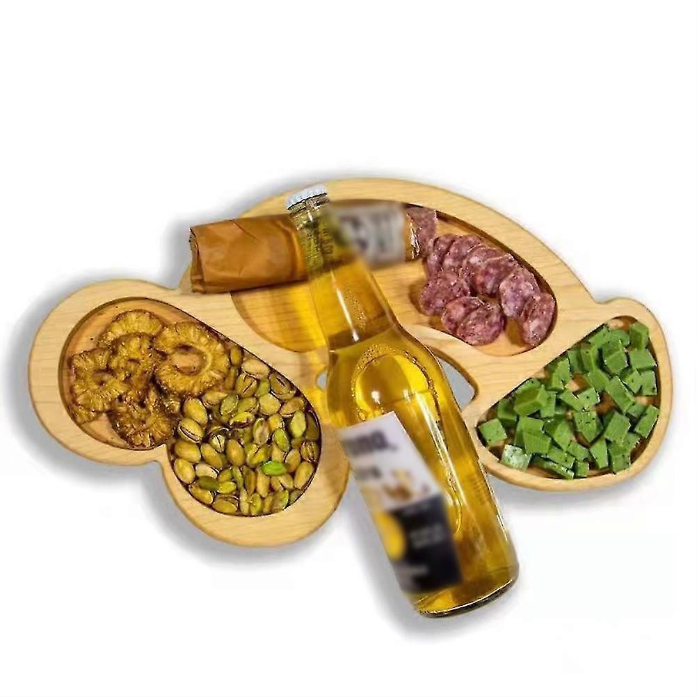 Unique Shaped Wooden Appetizer Tray for Food Serving, Decorative Wooden Tray Perfect for Parties, Festivals, and Home Gatherings
