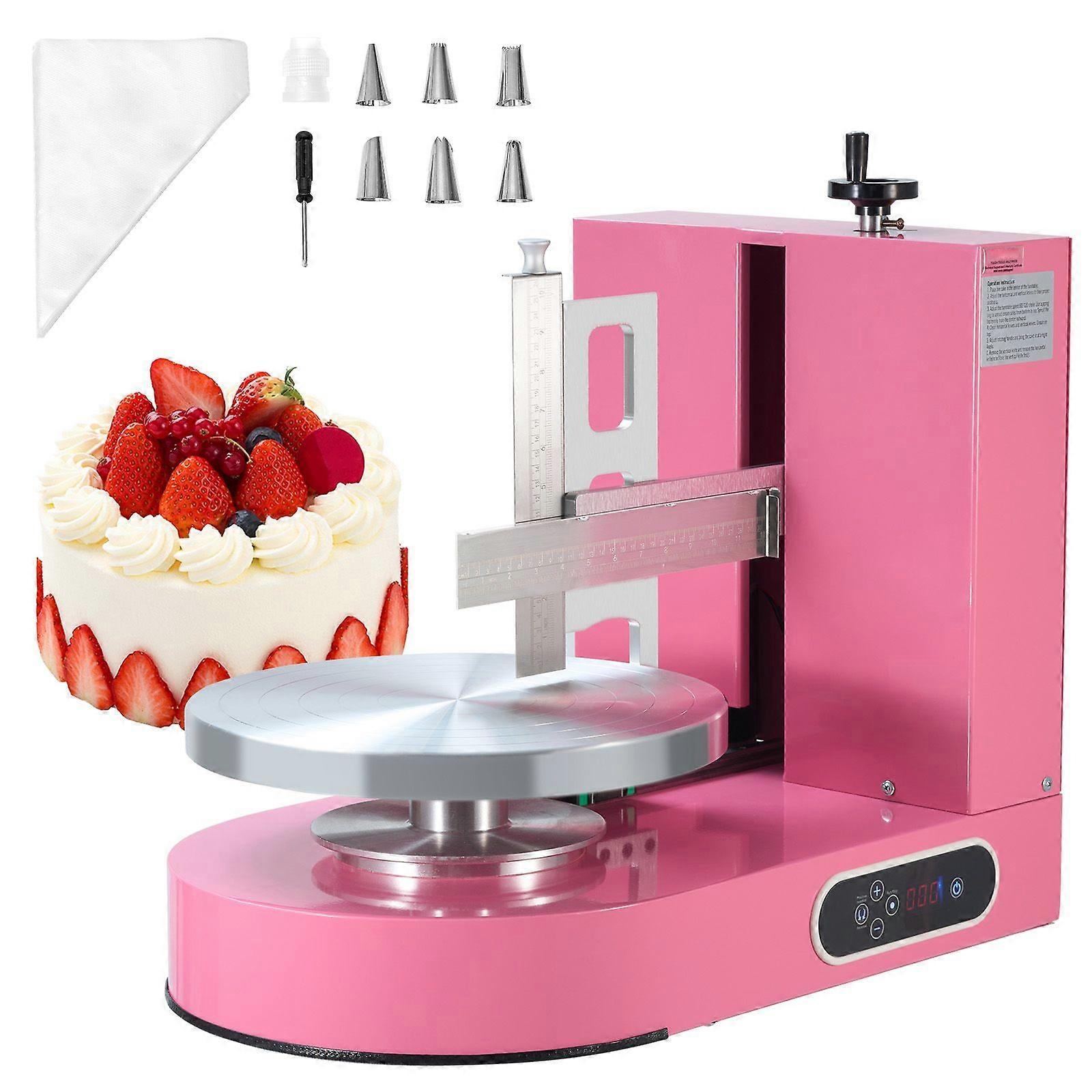 Machine à décorer les gâteaux, machine à étaler la crème à gâteaux, pour gâteau de 6 « à 14 », vitesse de rotation de 25-320 tr/min, rose